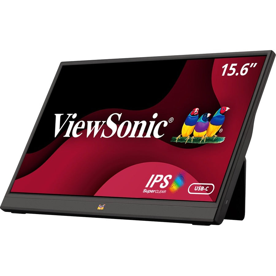 ViewSonic VA1655 15.6 Inch 1080p Portable IPS Monitor with Mobile Ergonomics, USB C, Mini HDMI and a Protective Case for Home and Office