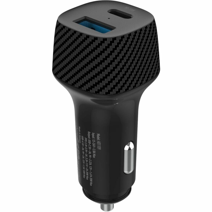 CODi Dual Port 20W Car Charger/Auto Adapter (USB-C, USB-A Outputs)