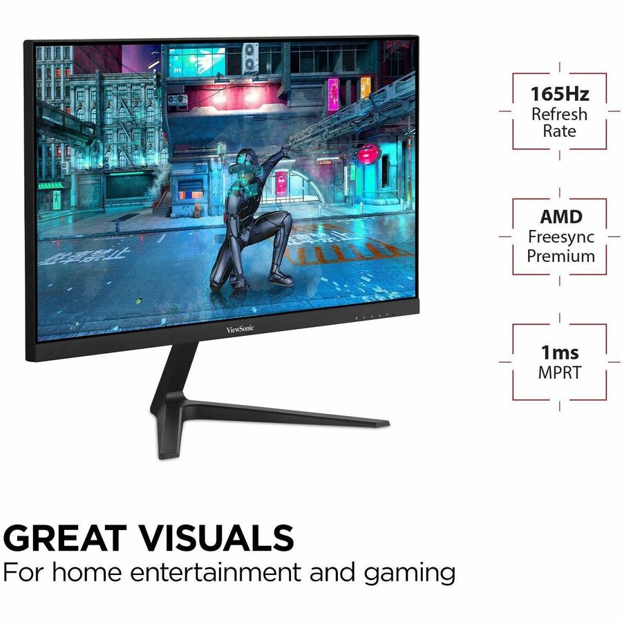 ViewSonic OMNI VX2418-P-MHD 24 Inch 1080p 1ms 165Hz Gaming Monitor with FreeSync Premium, Eye Care, HDMI and DisplayPort