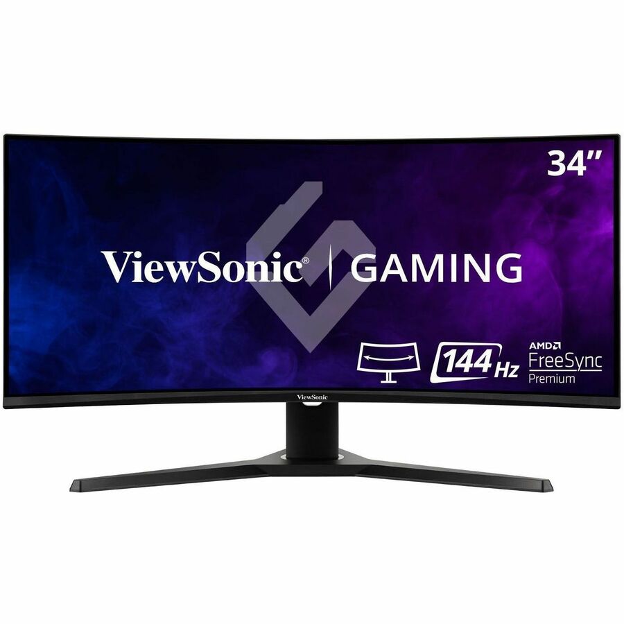 ViewSonic VX3418-2KPC 34 Inch 21:9 Curved 1440p 1ms 144Hz Gaming Monitor with FreeSync Premium, Eye Care, HDMI and Display Port