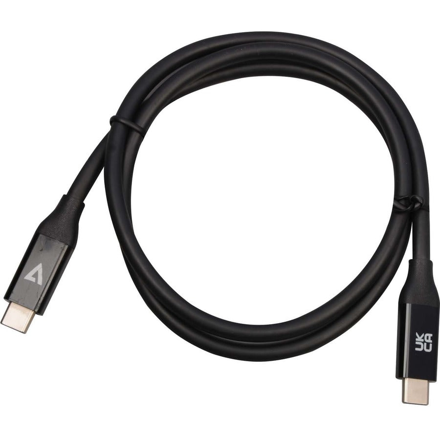 V7 USB-C Male to USB-C Male Cable USB4 40 Gbps 5A 0.8m/2.6ft Black