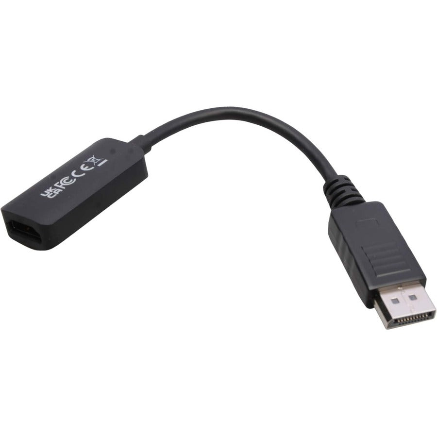 V7 DisplayPort 1.4 Male to HDMI 2.0 Female Adapter 4K UHD Black