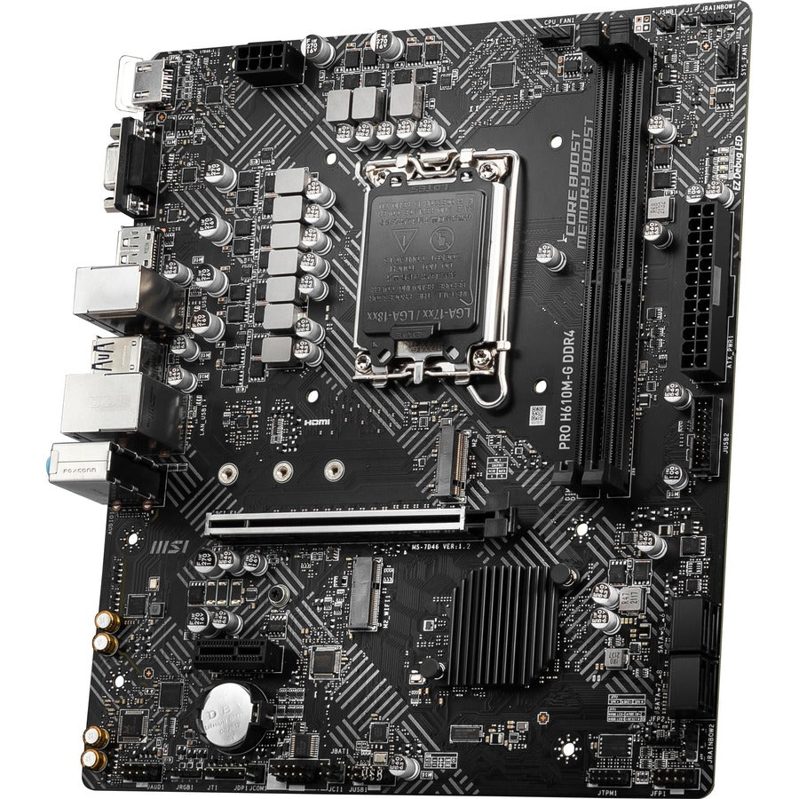 MSI H610M-G DDR4 Desktop Motherboard - Intel H610 Chipset - Socket LGA-1700 - Micro ATX