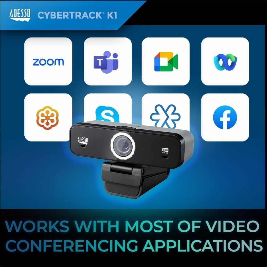 Adesso CyberTrack K1 Webcam - 2.1 Megapixel - 30 fps - USB 2.0