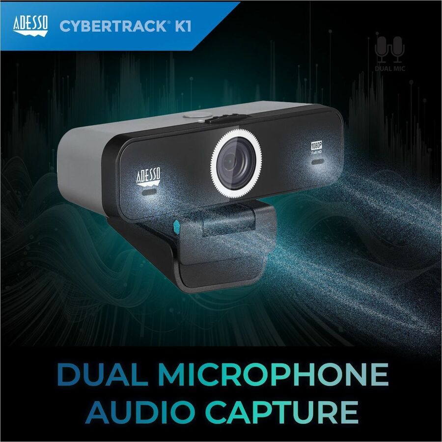 Adesso CyberTrack K1 Webcam - 2.1 Megapixel - 30 fps - USB 2.0