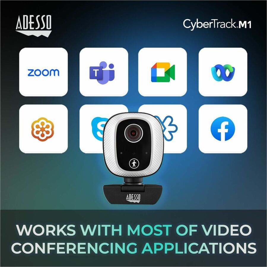 Adesso CyberTrack M1 Webcam - 2.1 Megapixel - 30 fps - USB 2.0