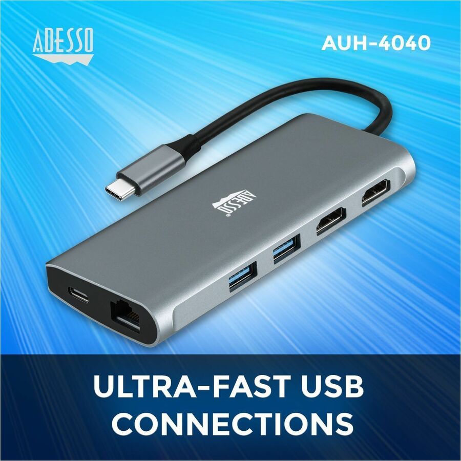 Adesso 9-in-1 USB-C Multi-Port Docking Station (TAA Compliant)