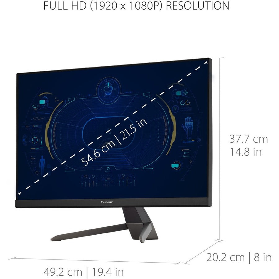 ViewSonic VX2267-MHD 22 Inch 1080p Gaming Monitor with 100Hz, 1ms, Ultra-Thin Bezels, FreeSync, Eye Care, HDMI, VGA, and DP