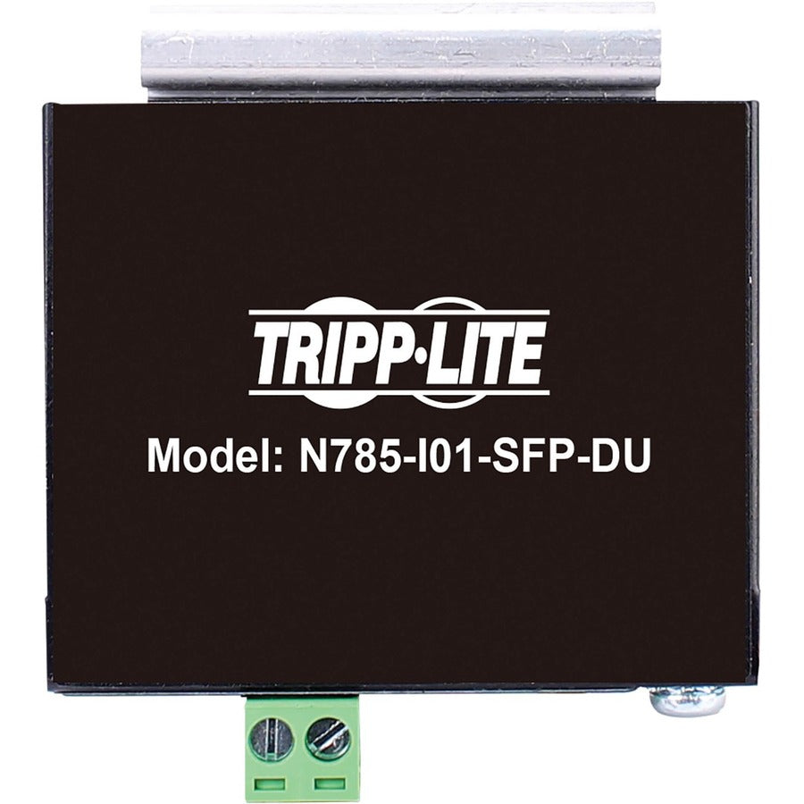 Tripp Lite by Eaton Unmanaged Industrial Gigabit Fiber to Ethernet Media Converter, 10/100/1000 Mbps, RJ45/SFP, -40° to 75°C, DC Power, TAA