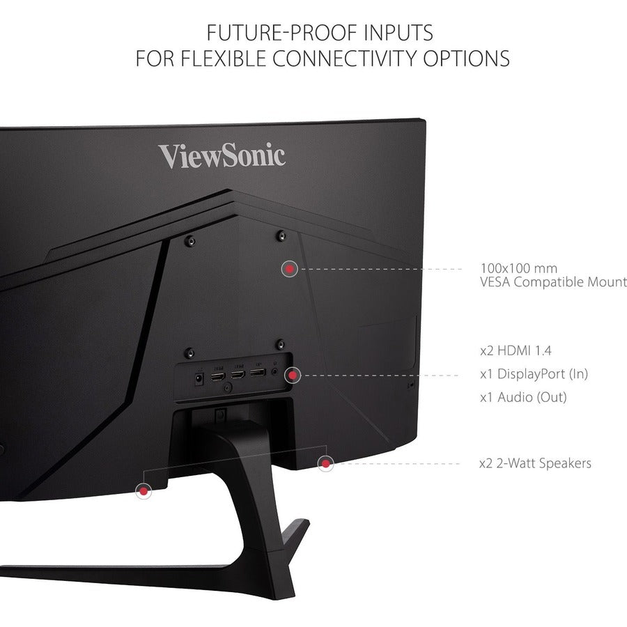 ViewSonic VX2418C 24 Inch 1080p 1ms 180Hz Curved Gaming Monitor with FreeSync Premium, Eye Care, HDMI and DisplayPort