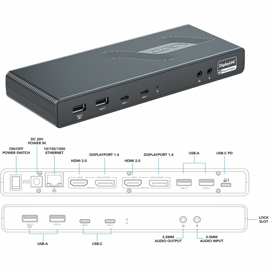 CODi Dual USB-C 4K Universal Docking Station