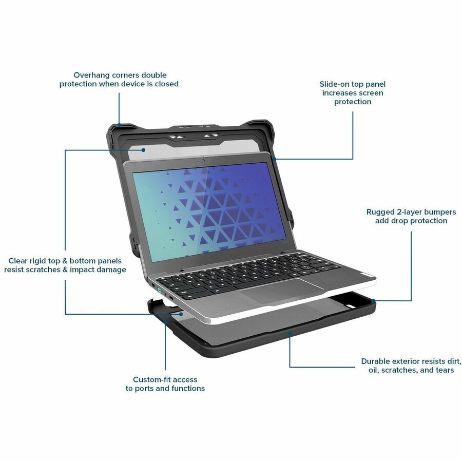 Extreme Shell-F Slide Case for Dell 3100/3110/5190 Chromebook Clamshell 11.6