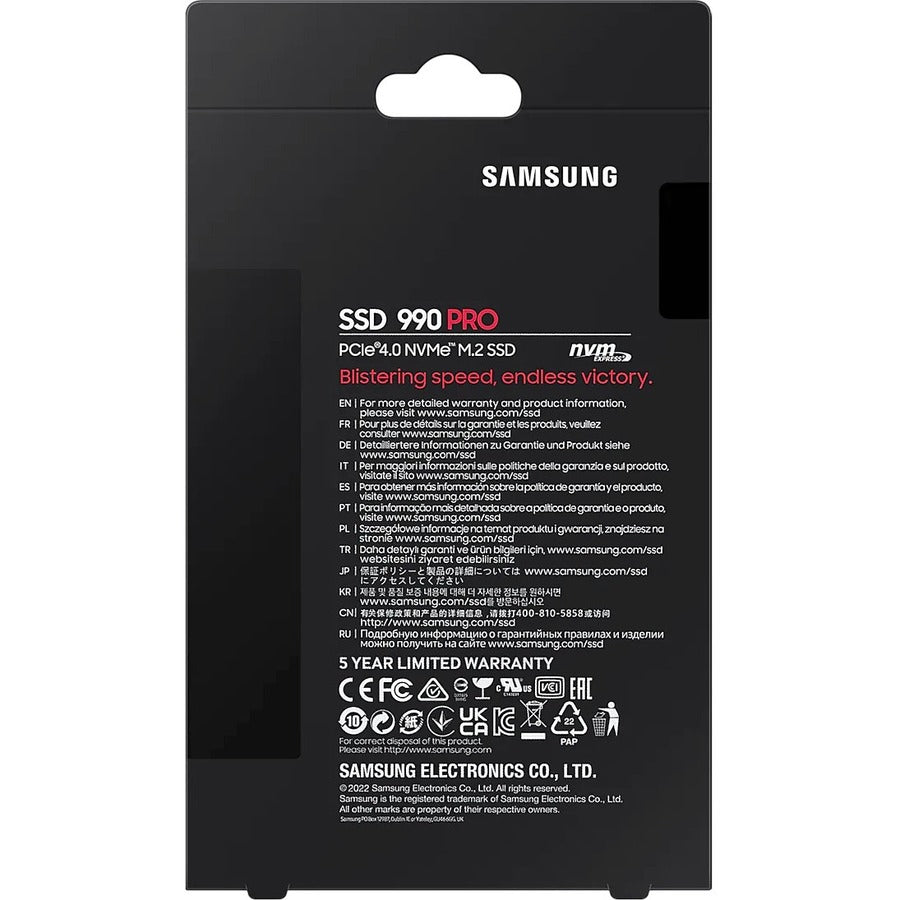 Samsung 990 PRO MZ-V9P2T0B/AM 2 TB Solid State Drive - M.2 2280 Internal - PCI Express NVMe (PCI Express NVMe 4.0 x4)