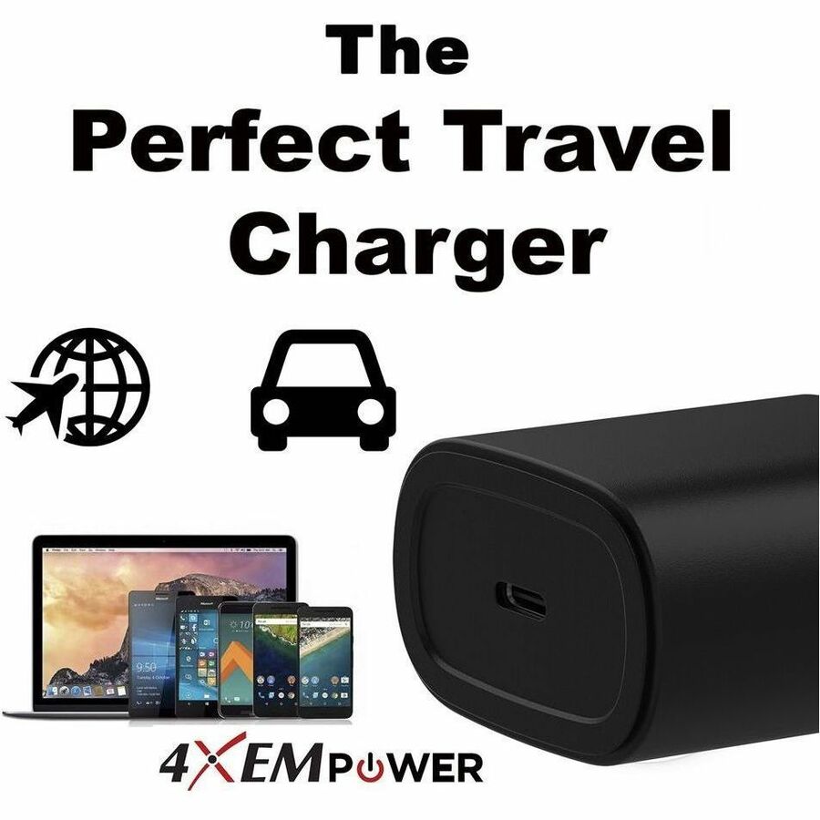 4XEM Up To 25W USB-C Power Adapter (Black)