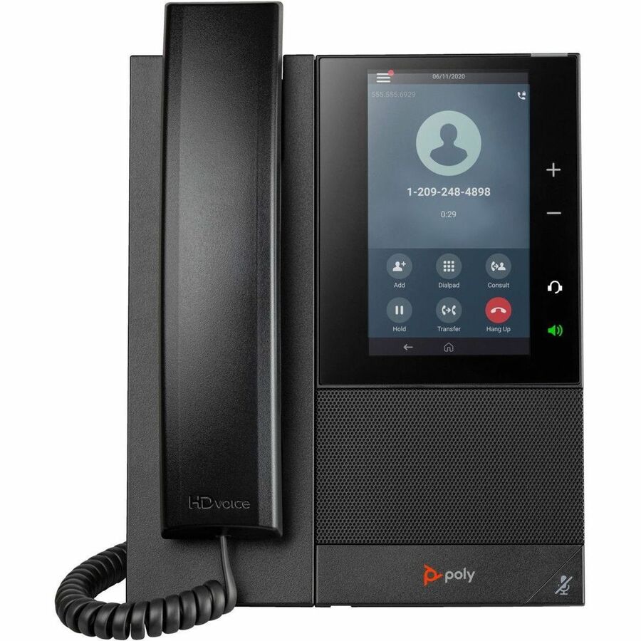 Poly CCX 500 IP Phone - Corded - Corded/Cordless - Bluetooth - Black