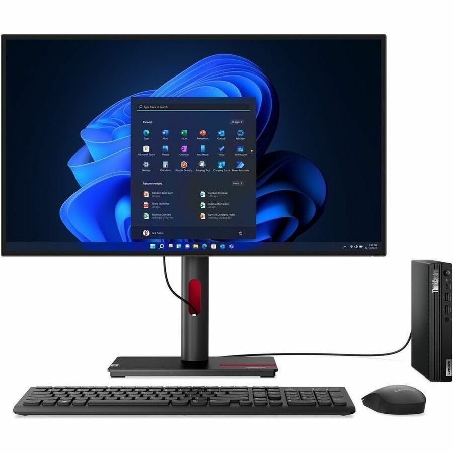 Lenovo ThinkCentre M70q Gen 3 11T300C0US Desktop Computer - Intel Core i5 12th Gen i5-12400T - 16 GB - 256 GB SSD - Tiny - Black