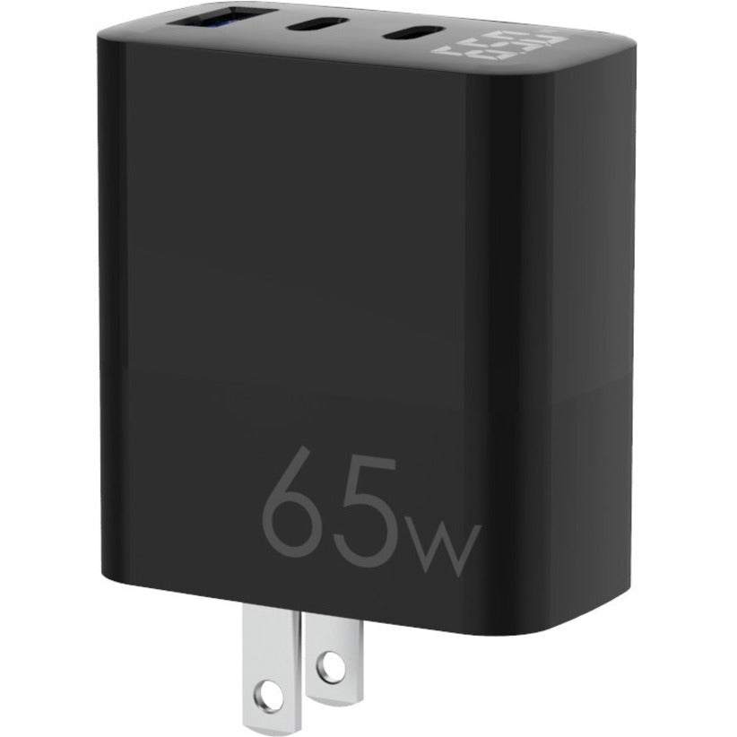 4XEM 65W GaN Wall Charger Triple Output with Display - Black