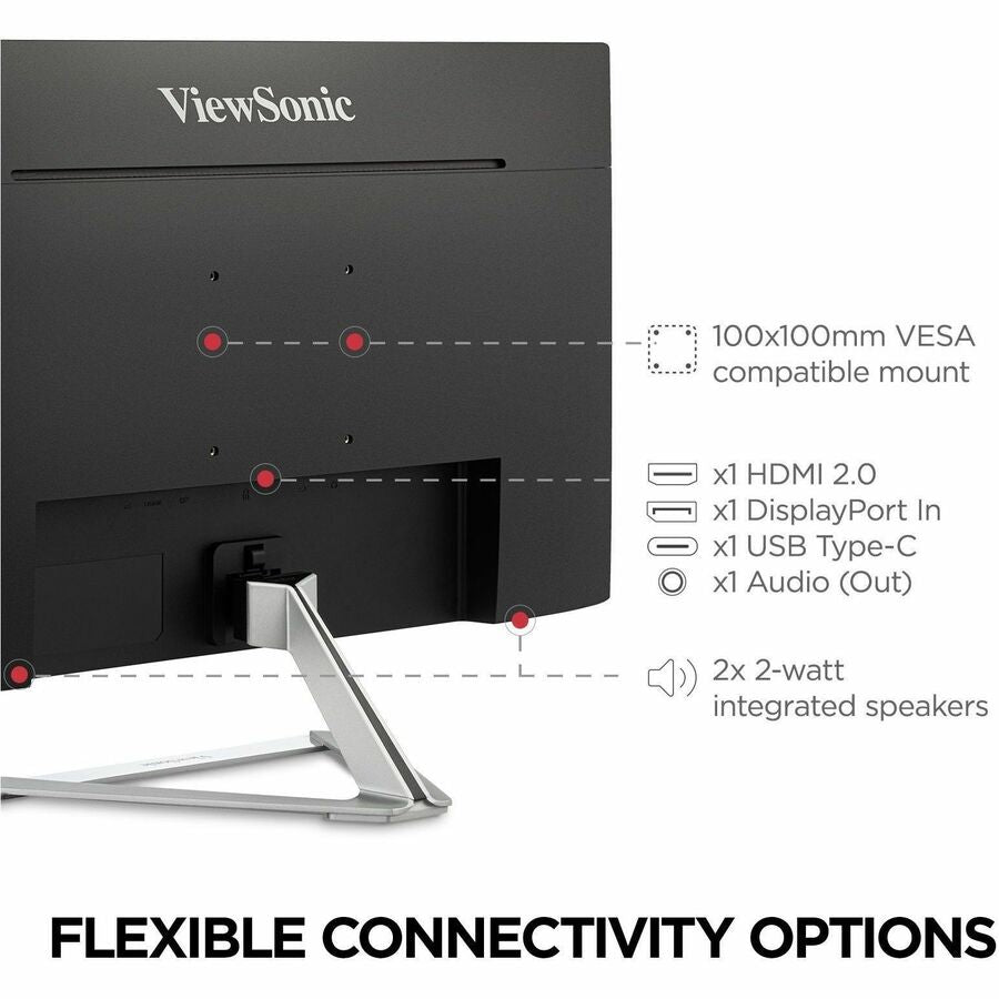 ViewSonic VX2776-4K-MHDU 27 Inch 4K UHD IPS Monitor, 65W USB C, HDR10 Content Support, Thin Bezels, HDMI and DisplayPort