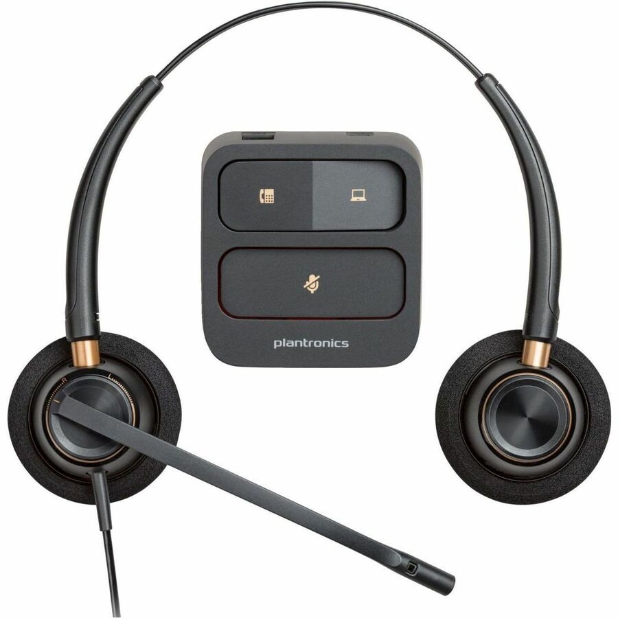 Poly EncorePro 520 with Quick Disconnect Binaural Headset TAA