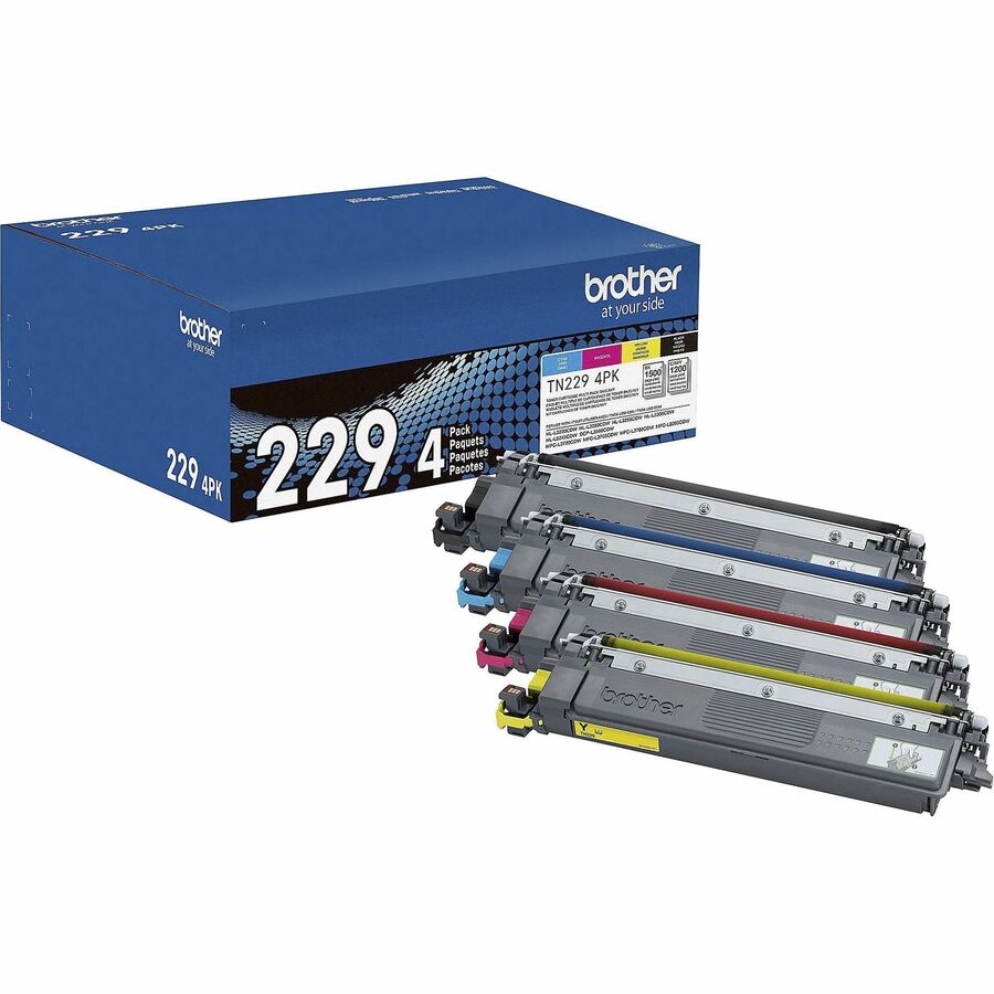 Brother Genuine TN2294PK Standard Yield Toner Cartridge Multipack (Includes 1 cartridge each of Black, Cyan, Magenta, and Yellow Toner)