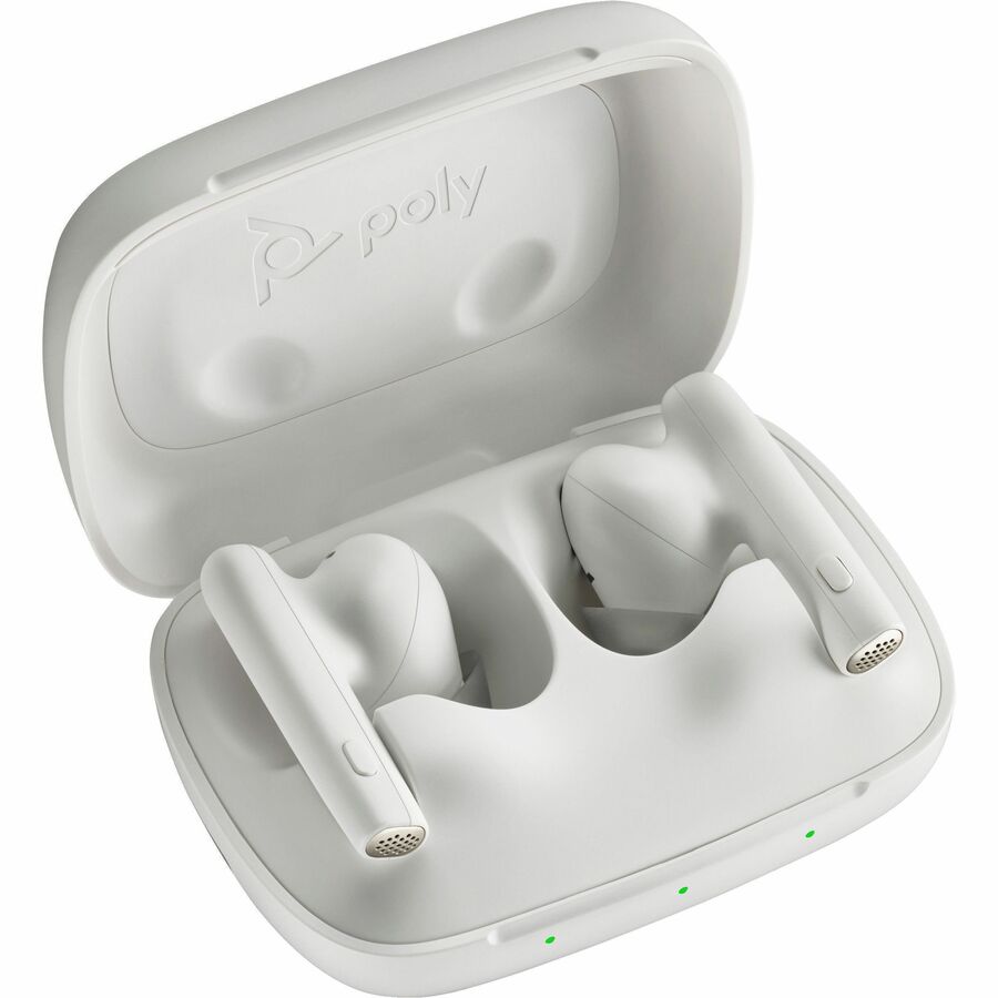 Poly Voyager Free 60 UC M White Sand Earbuds+ BT700 USB-A Adapter + Basic Charge Case