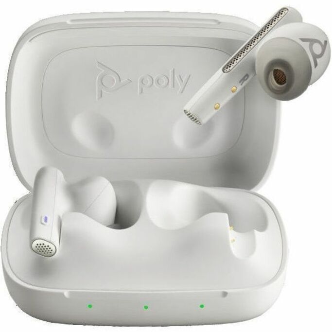 Poly Voyager Free 60 UC M White Sand Earbuds+ BT700 USB-A Adapter + Basic Charge Case