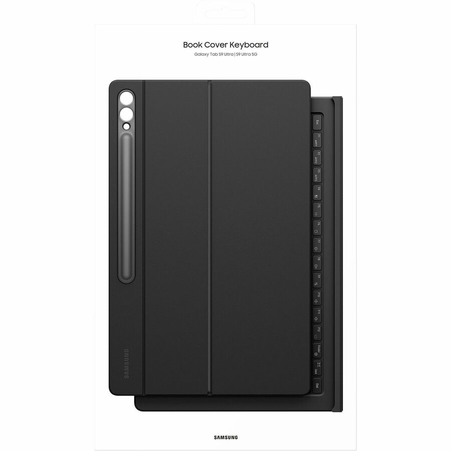 Samsung Book Cover Keyboard/Cover Case (Book Fold) Samsung Galaxy Tab S9 Ultra Tablet - Black