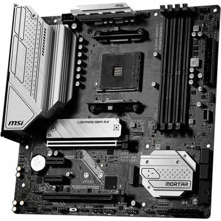 MSI MAG B550M MORTAR MAX WIFI Gaming Desktop Motherboard - AMD B550 Chipset - Socket AM4 - Micro ATX