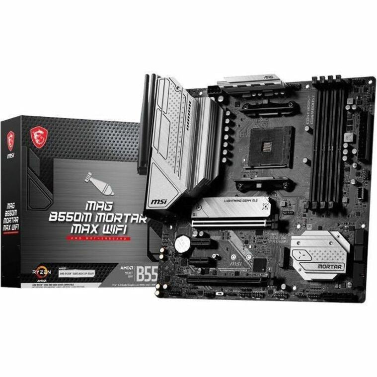 MSI MAG B550M MORTAR MAX WIFI Gaming Desktop Motherboard - AMD B550 Chipset - Socket AM4 - Micro ATX