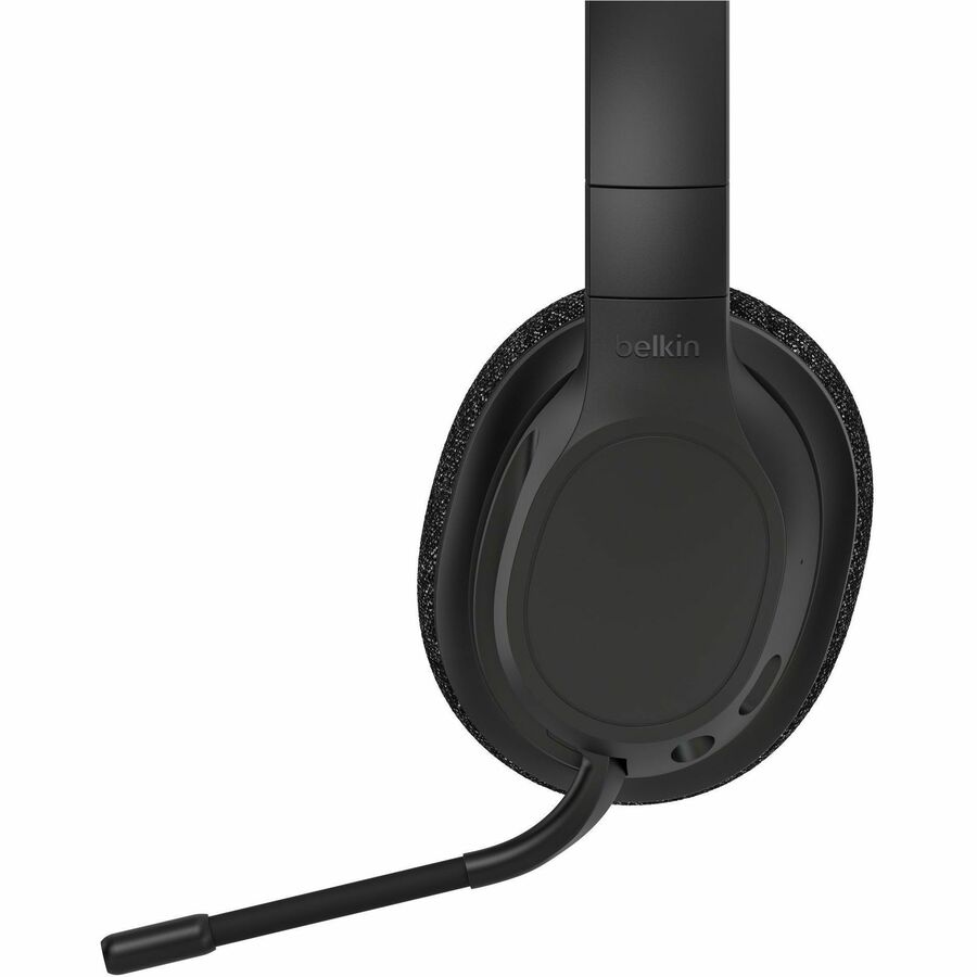 Belkin SoundForm Adapt Wireless Over-Ear Headset, Headphones for Work, Play, Gaming, & Travel with Built-in Boom Microphone - Compatible with iPhone, iPad, Galaxy, and More - Black