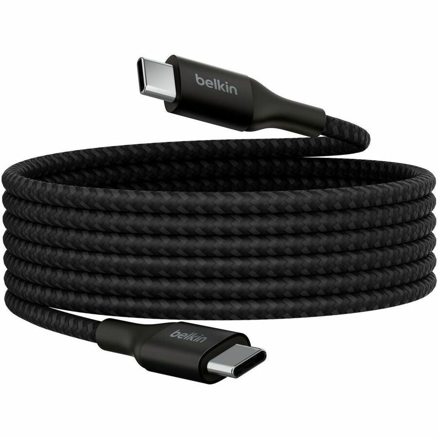 Belkin 240W USB-C to USB-C Cable - 480 Mbps - Nylon, Braided - M/M - 2m/6.6ft - Black