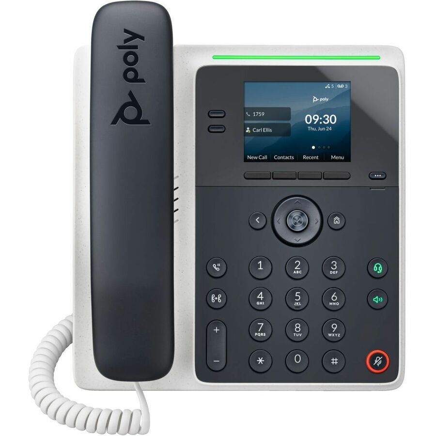 Poly Edge E100 IP Phone - Corded - Corded - Desktop, Wall Mountable - Black