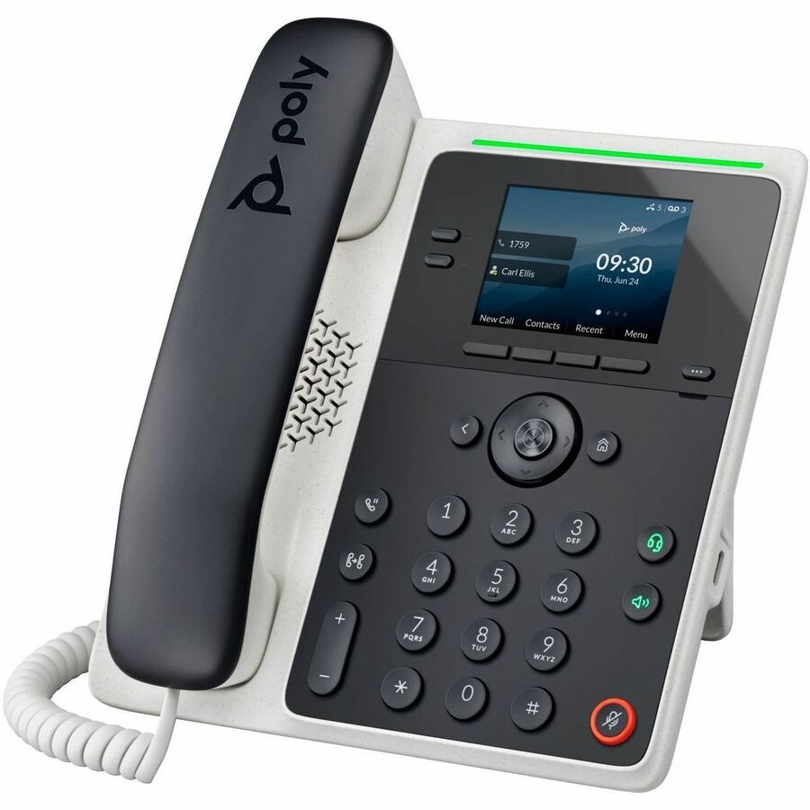 Poly Edge E100 IP Phone - Corded - Corded - Desktop, Wall Mountable - Black