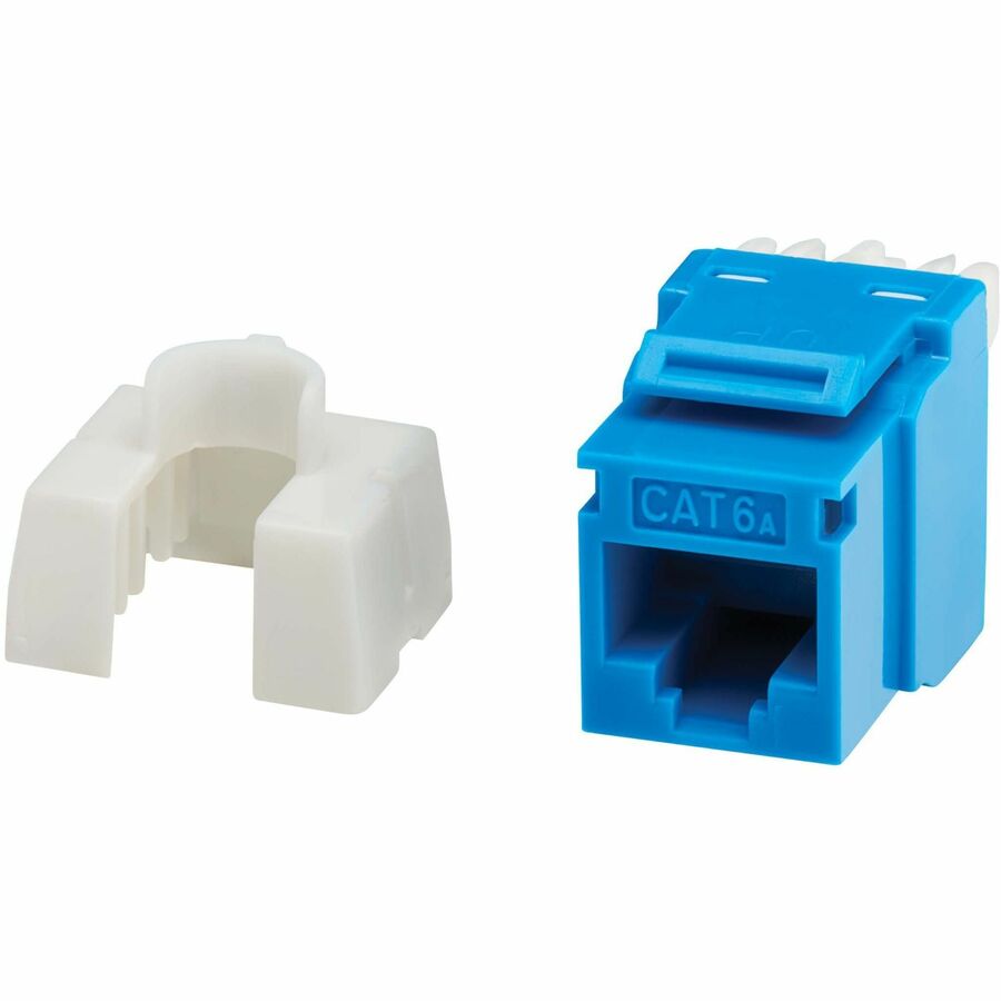 Eaton Tripp Lite Series Cat6a Keystone Jack - 4PPoE Compliant, 110/Krone, 568A/B, RJ45 Ethernet, Blue, TAA