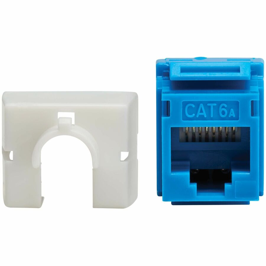 Eaton Tripp Lite Series Cat6a Keystone Jack - 4PPoE Compliant, 110/Krone, 568A/B, RJ45 Ethernet, Blue, TAA