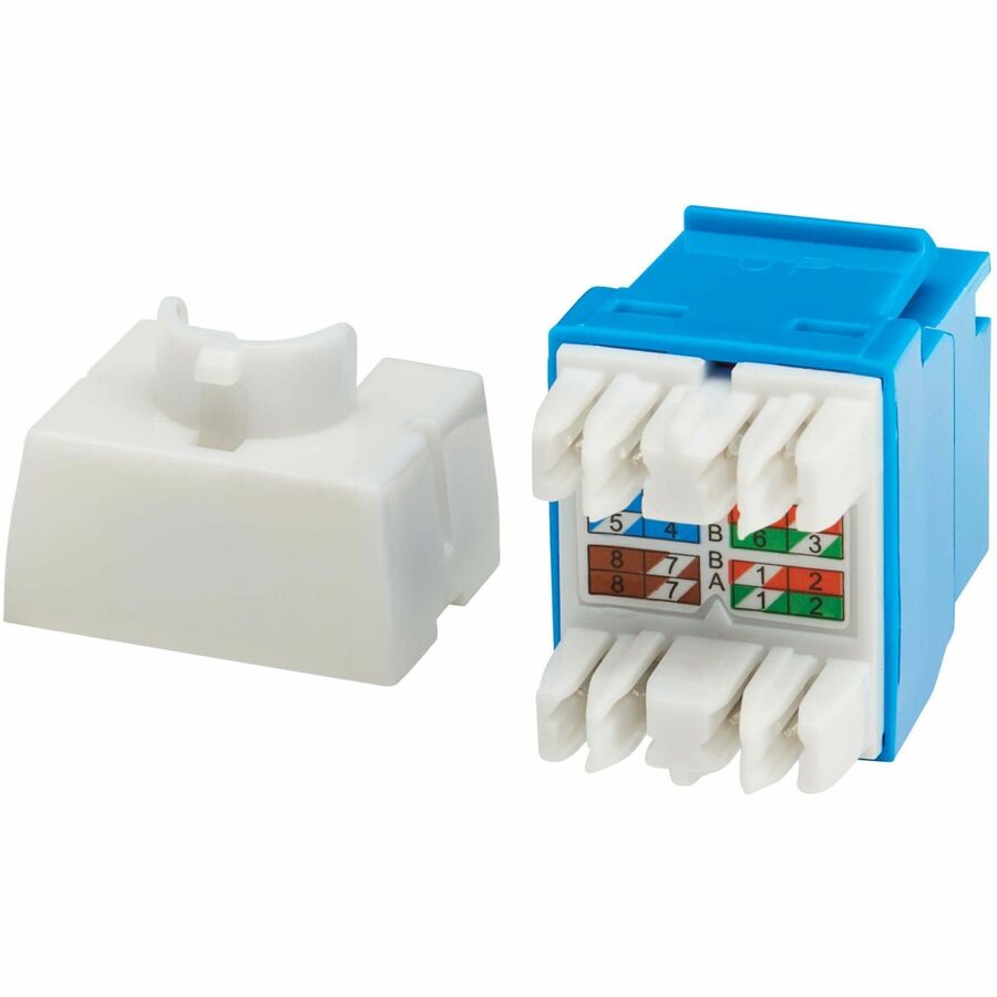 Eaton Tripp Lite Series Cat6a Keystone Jack - 4PPoE Compliant, 110/Krone, 568A/B, RJ45 Ethernet, Blue, TAA