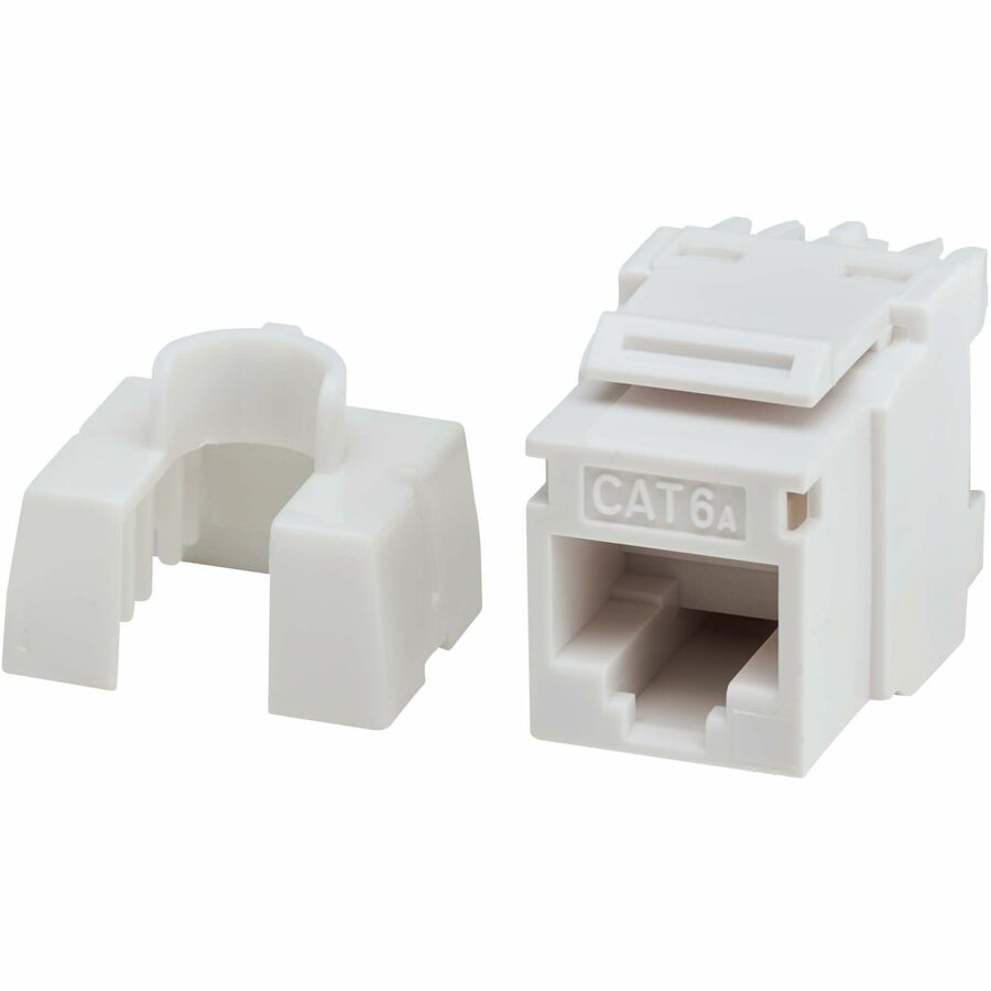 Eaton Tripp Lite Series Cat6a Keystone Jacks, 10 Pack - 4PPoE Compliant, 110/Krone, 568A/B, RJ45 Ethernet, White, TAA