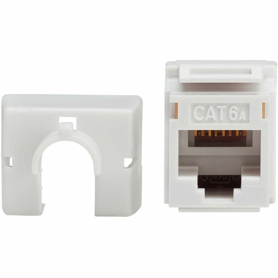 Eaton Tripp Lite Series Cat6a Keystone Jacks, 10 Pack - 4PPoE Compliant, 110/Krone, 568A/B, RJ45 Ethernet, White, TAA