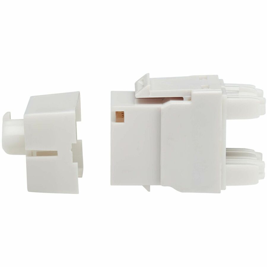 Eaton Tripp Lite Series Cat6a Keystone Jacks, 10 Pack - 4PPoE Compliant, 110/Krone, 568A/B, RJ45 Ethernet, White, TAA