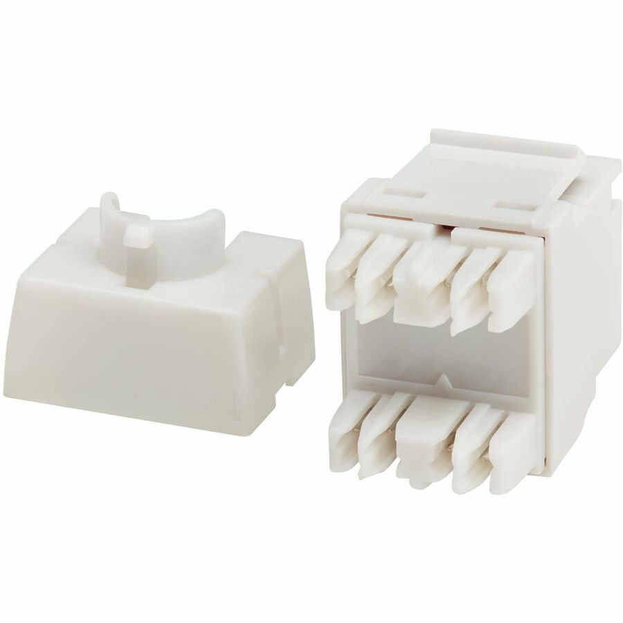 Eaton Tripp Lite Series Cat6a Keystone Jacks, 10 Pack - 4PPoE Compliant, 110/Krone, 568A/B, RJ45 Ethernet, White, TAA