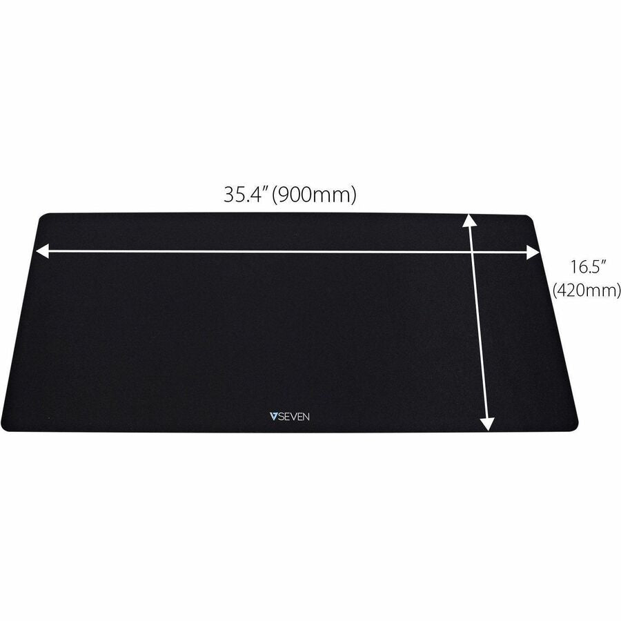 V7 MP04BLK XL Antimicrobial Desk Mat Mouse Pad - Black - 35.43