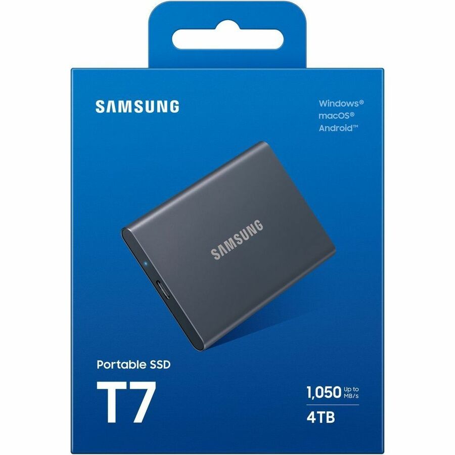 Samsung T7 4 TB Portable Solid State Drive - External - PCI Express NVMe - Titan Gray