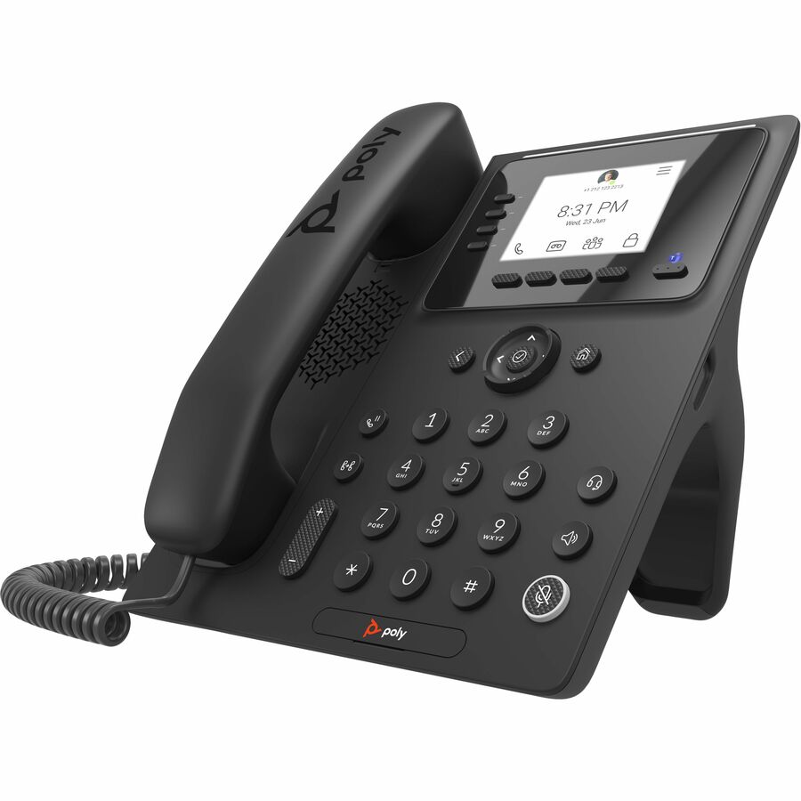 Poly CCX 350 IP Phone - Corded - Corded - Desktop, Wall Mountable - Black