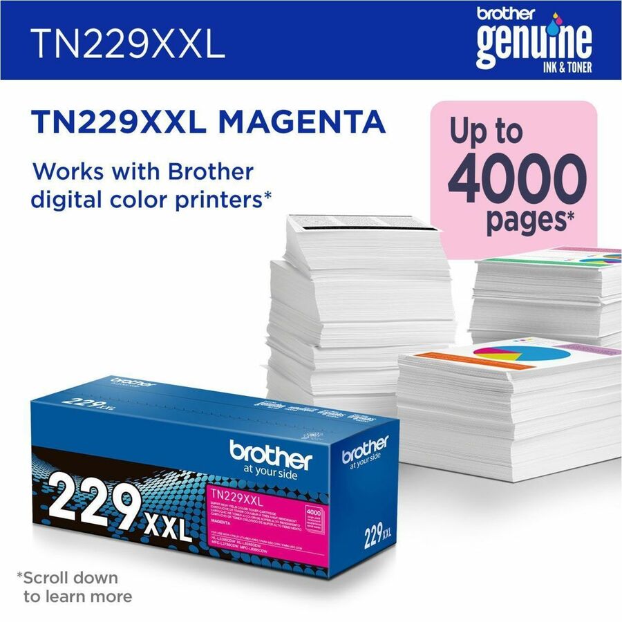 Brother Genuine TN229XXLM Super High-yield Magenta Toner Cartridge