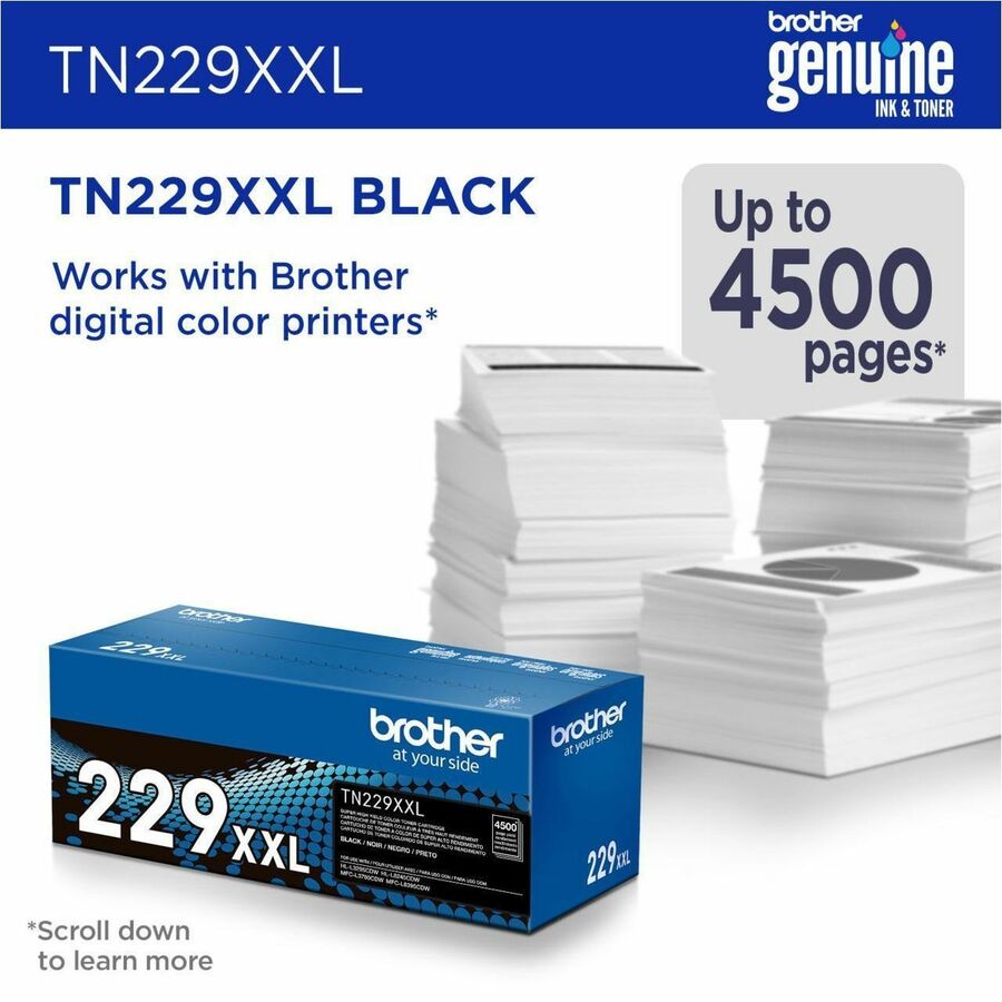 Brother Genuine TN229XXLBK Super High-yield Black Toner Cartridge