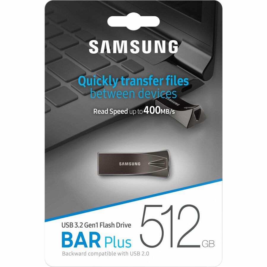 Samsung BAR Plus USB 3.2 Flash Drive 512GB Titan Gray