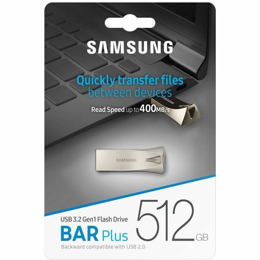 Samsung BAR Plus USB 3.2 Flash Drive 512GB Champagne Silver