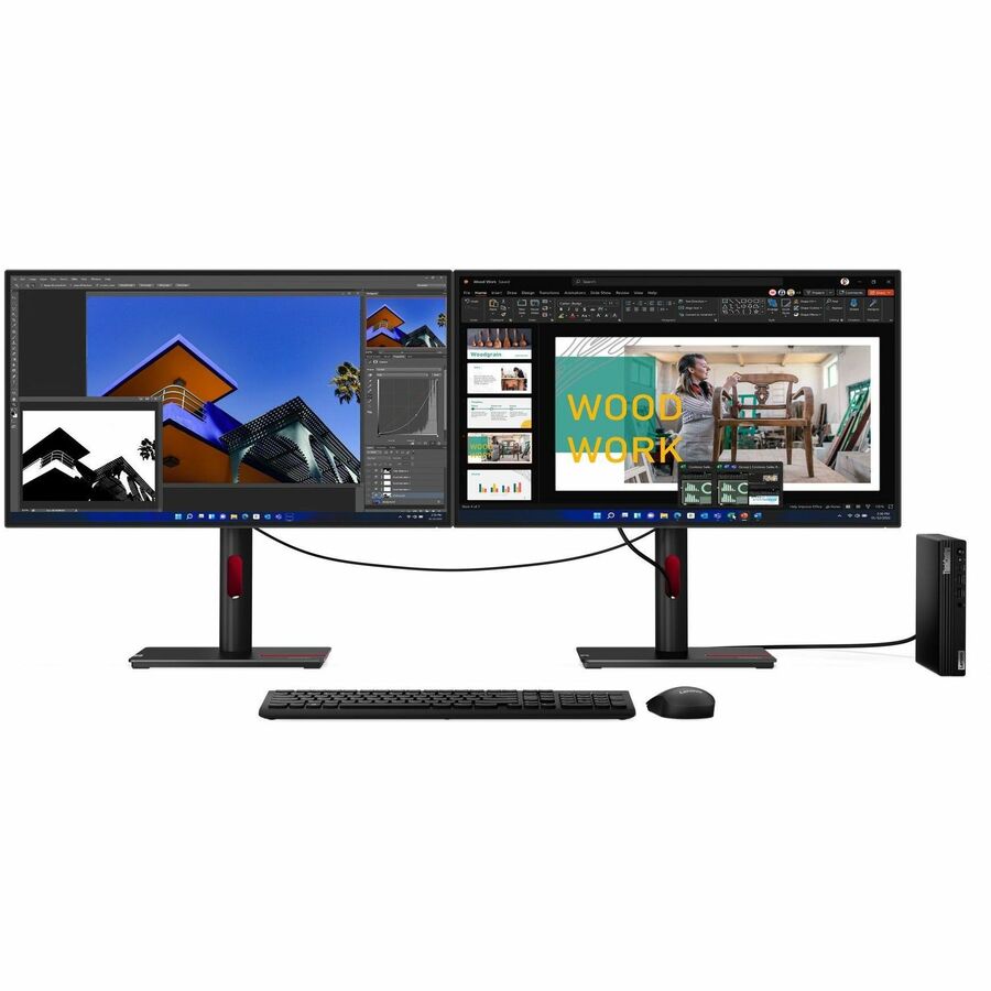 Lenovo ThinkCentre M70q Gen 4 12E3005CUS Desktop Computer - Intel Core i7 13th Gen i7-13700T - vPro Technology - 32 GB - 1 TB SSD - Tiny - Black