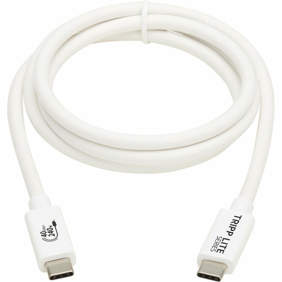 Eaton Tripp Lite Series USB4 40Gbps Cable (M/M) - USB-C, 8K 60 Hz, 240W PD Charging, White, 1 m (3.3 ft.)