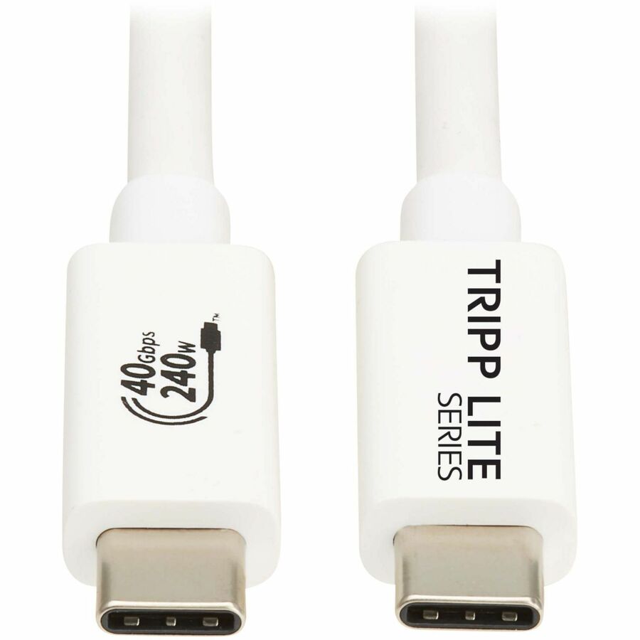 Eaton Tripp Lite Series USB4 40Gbps Cable (M/M) - USB-C, 8K 60 Hz, 240W PD Charging, White, 1 m (3.3 ft.)